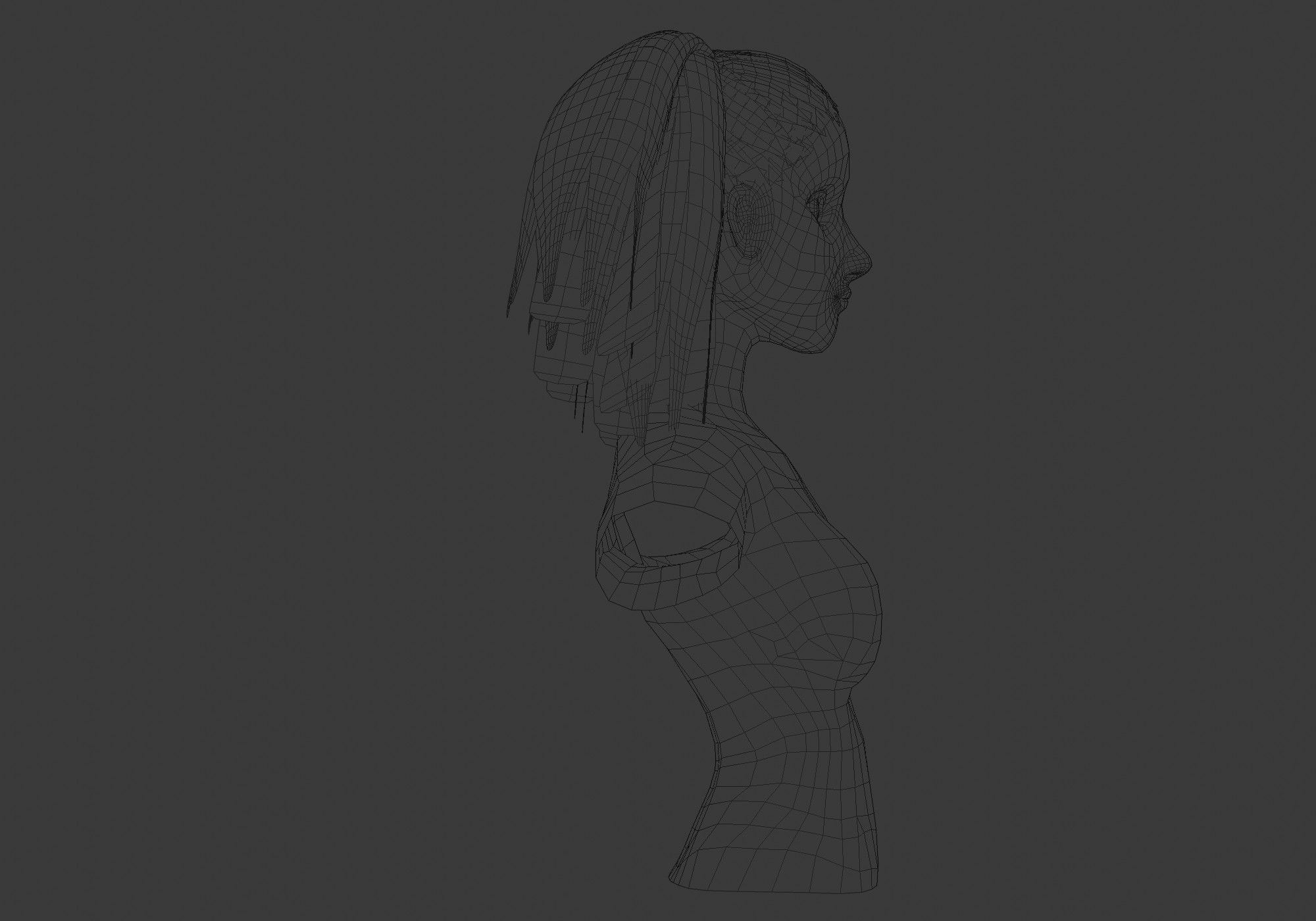 Black Female Hairstyle 3D model_7