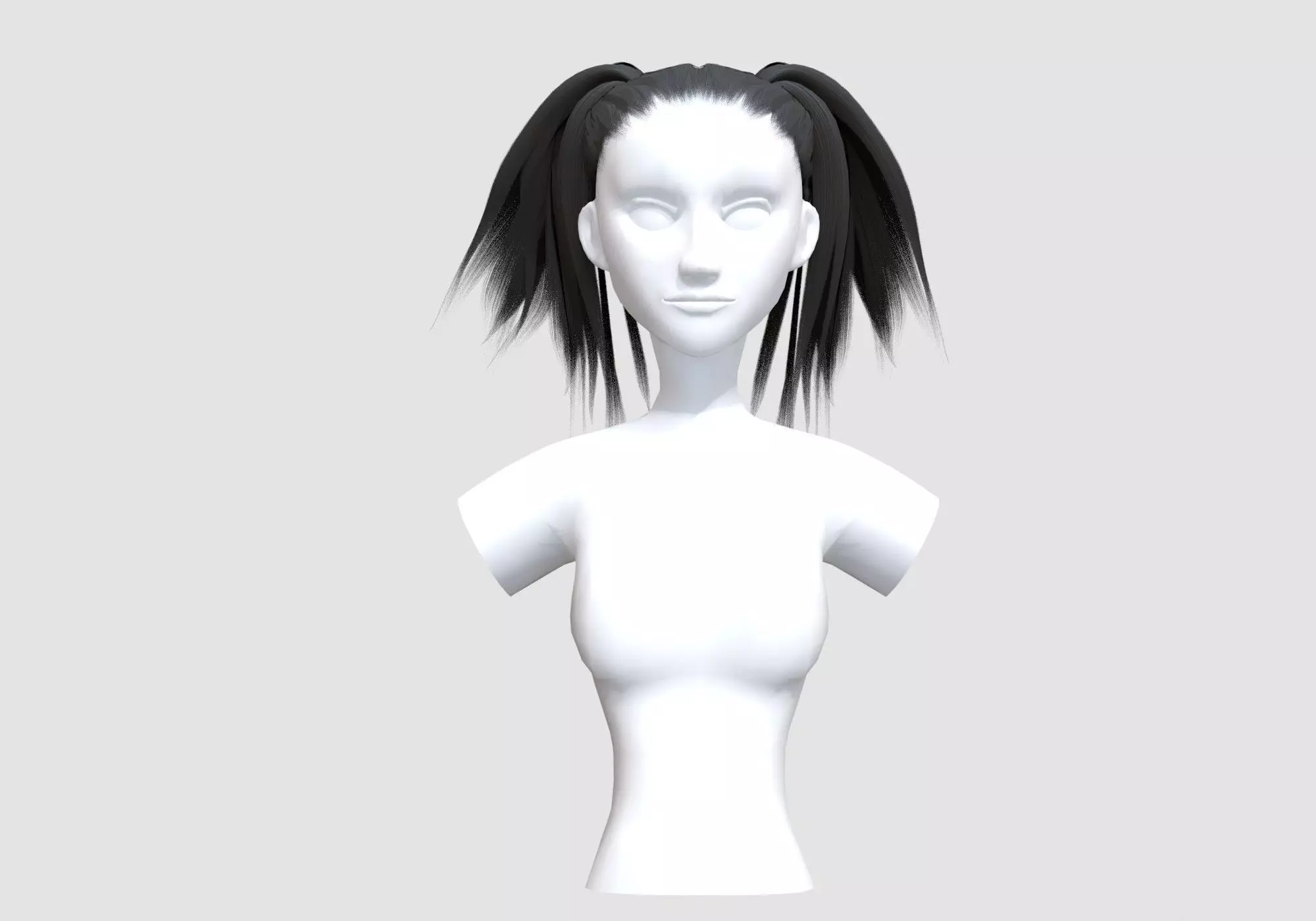 Black Female Hairstyle 3D model_0