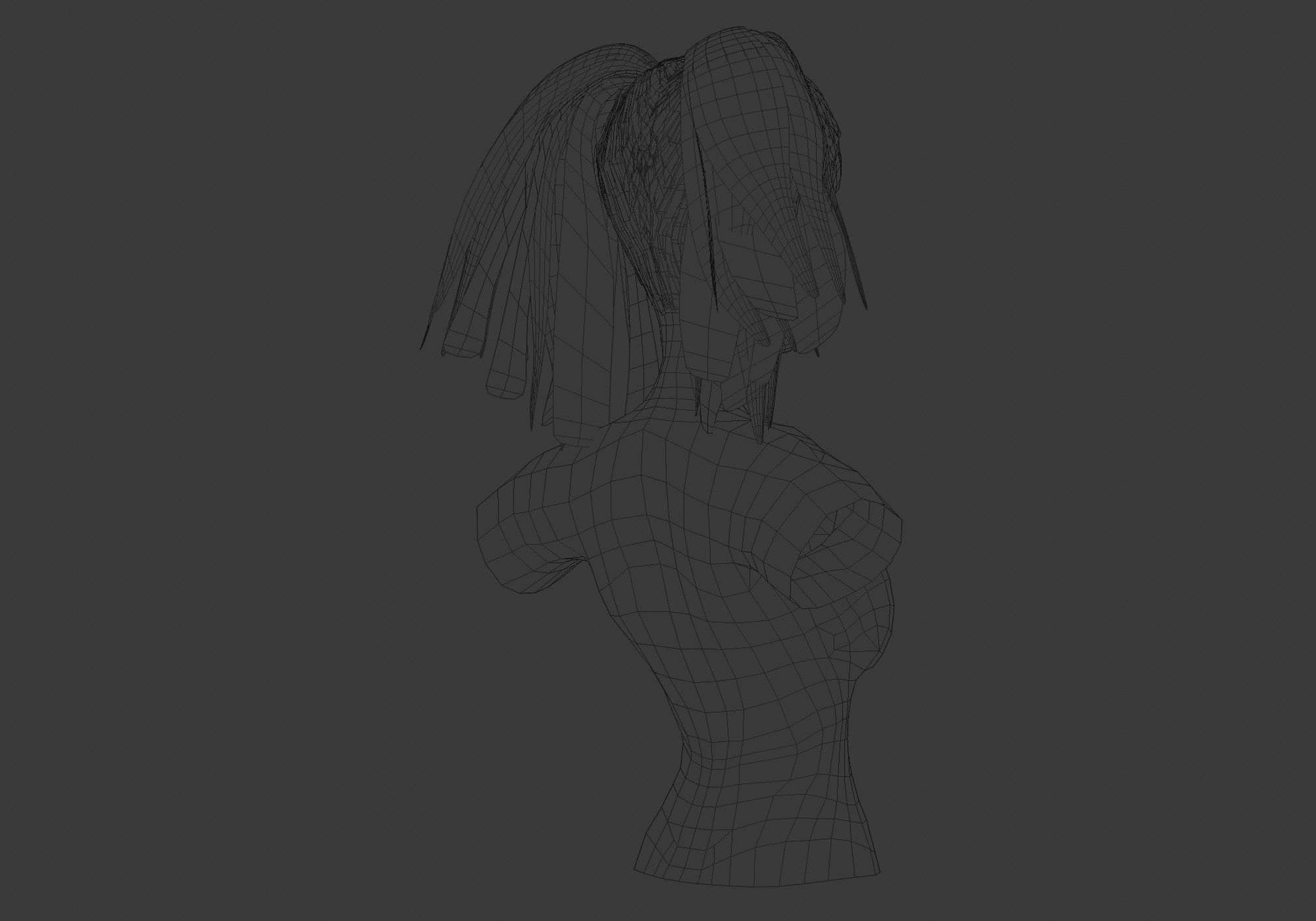 Black Female Hairstyle 3D model_8