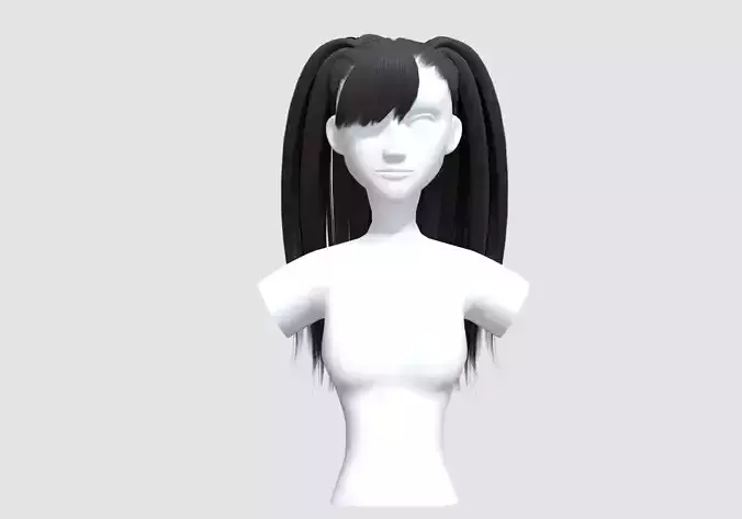 Bangs Pigtails Hairstyle 