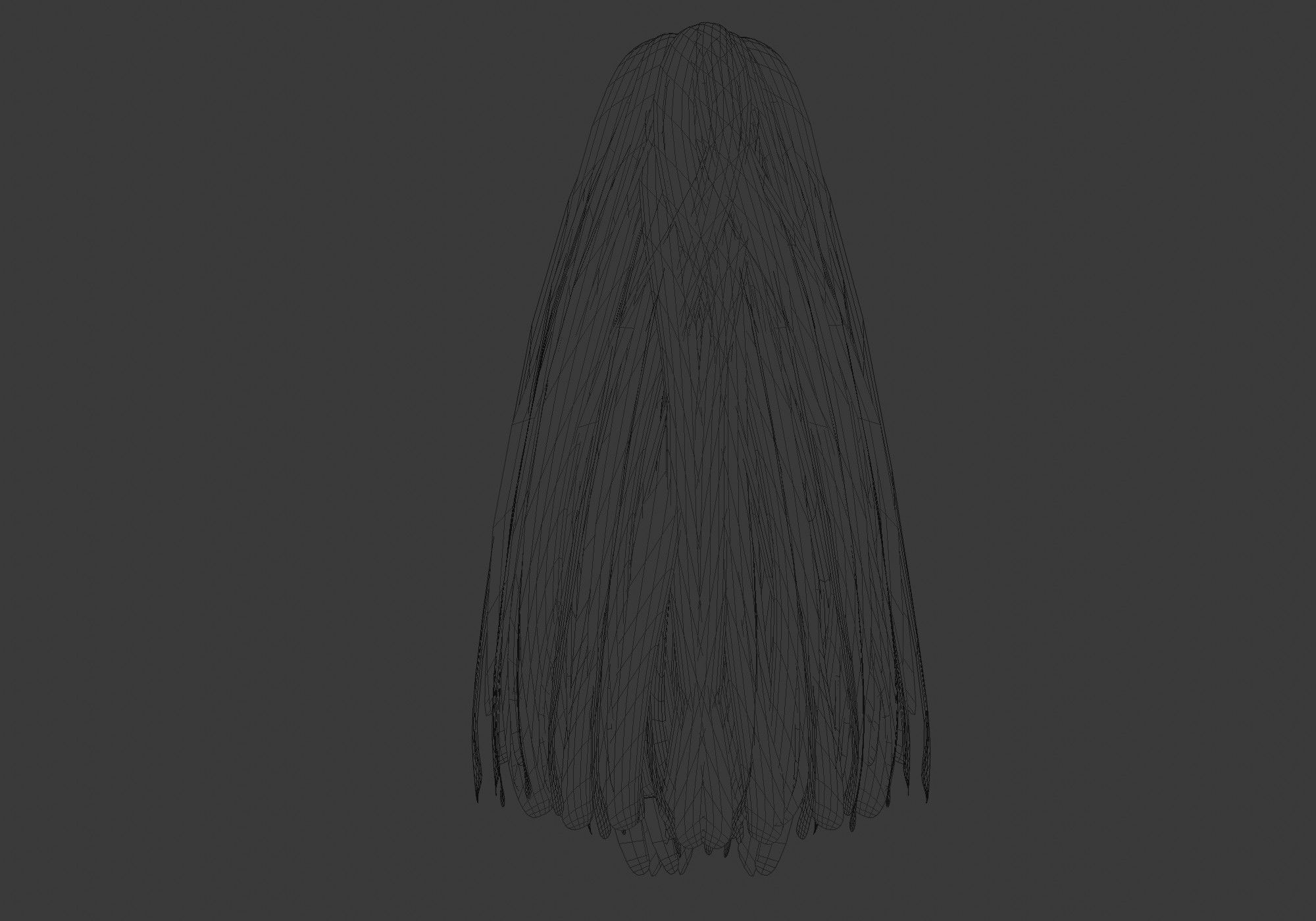 Bangs Long Hairstyle 3D model_9