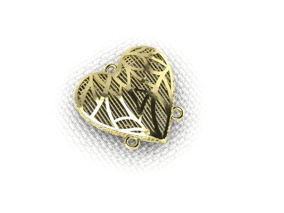 pendant54 heart shaped pendant gold 3D print model_22