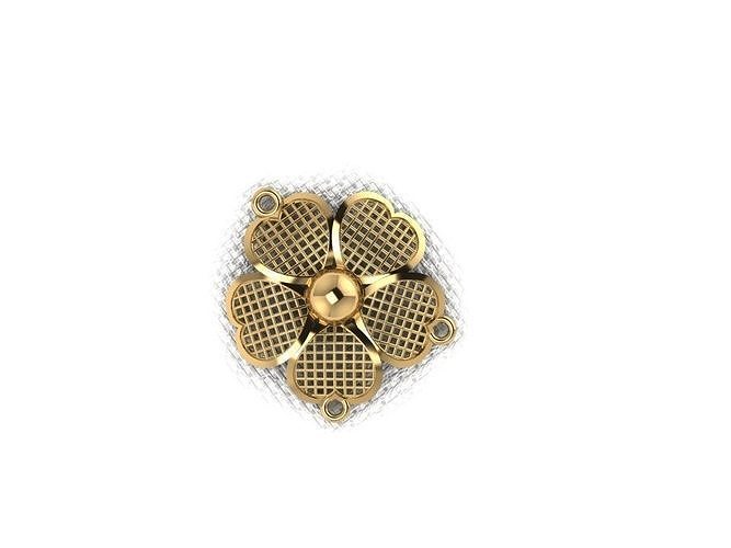 pendant52 gold plated flower bead 3D print model