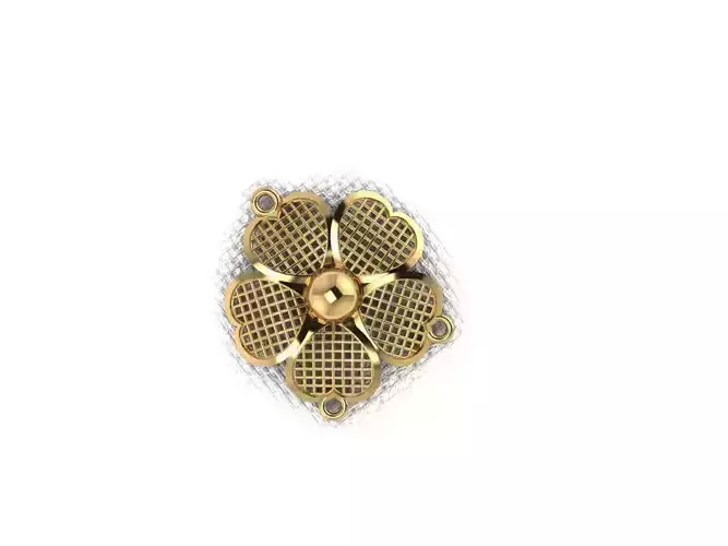 pendant52 gold plated flower bead