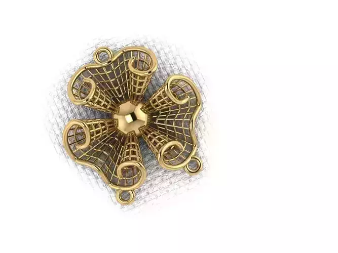 pendant51 gold filigree flower