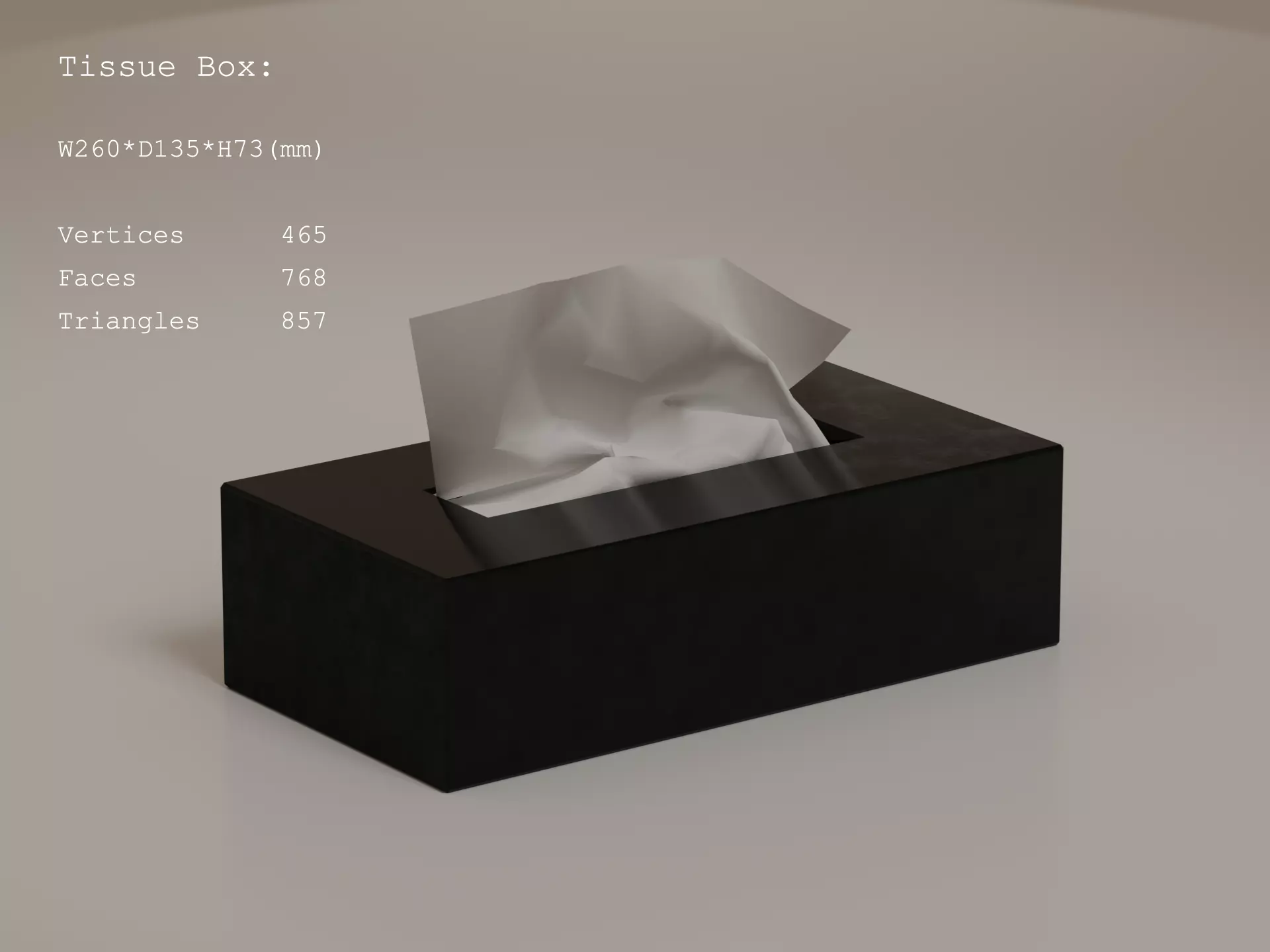 Tissue Box Free low-poly 3D model