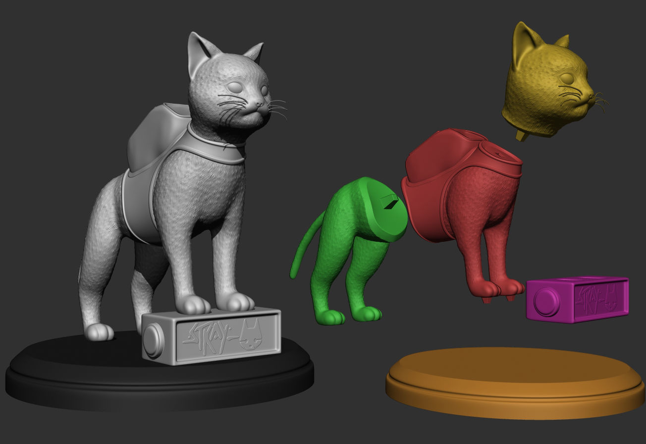 Stray cat - game 3d model ready to print 3D print model_1