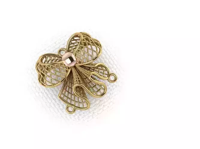 pendant46 gold filigree bow brooch