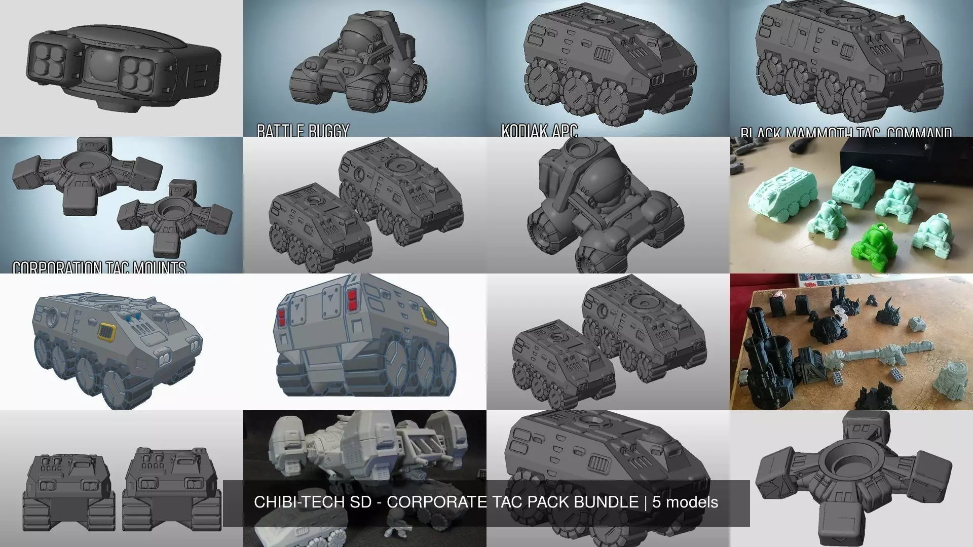 CHIBI-TECH SD - CORPORATE TAC PACK BUNDLE 3D Model Collection_1