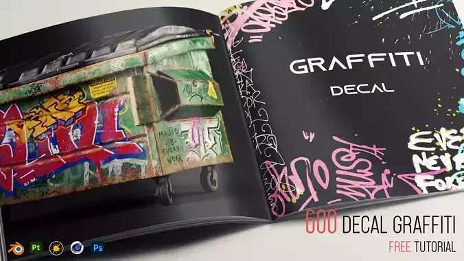 600 Graffiti Decal for 3d 2d Software Texture