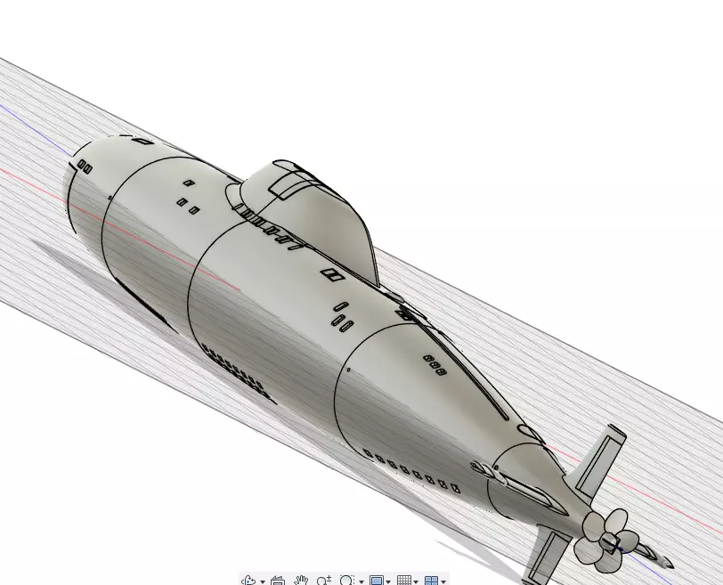 RC 1 96 scale Alfa Submarine  3D print model_1
