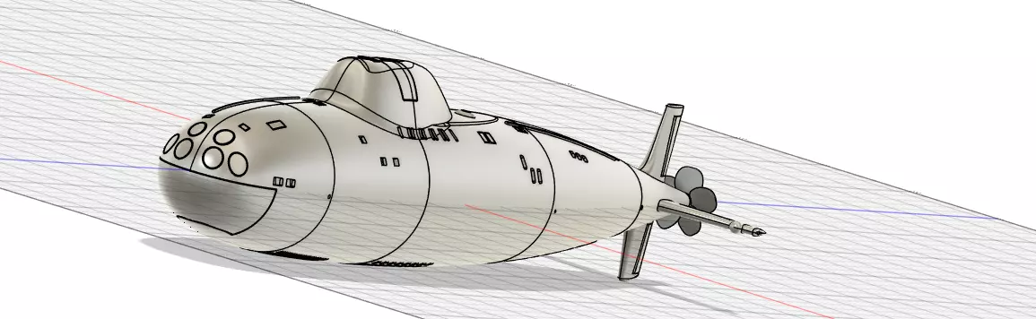 RC 1 96 scale Alfa Submarine  3D print model_0