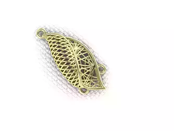 pendant58 gold plated sterling silver leaf bead