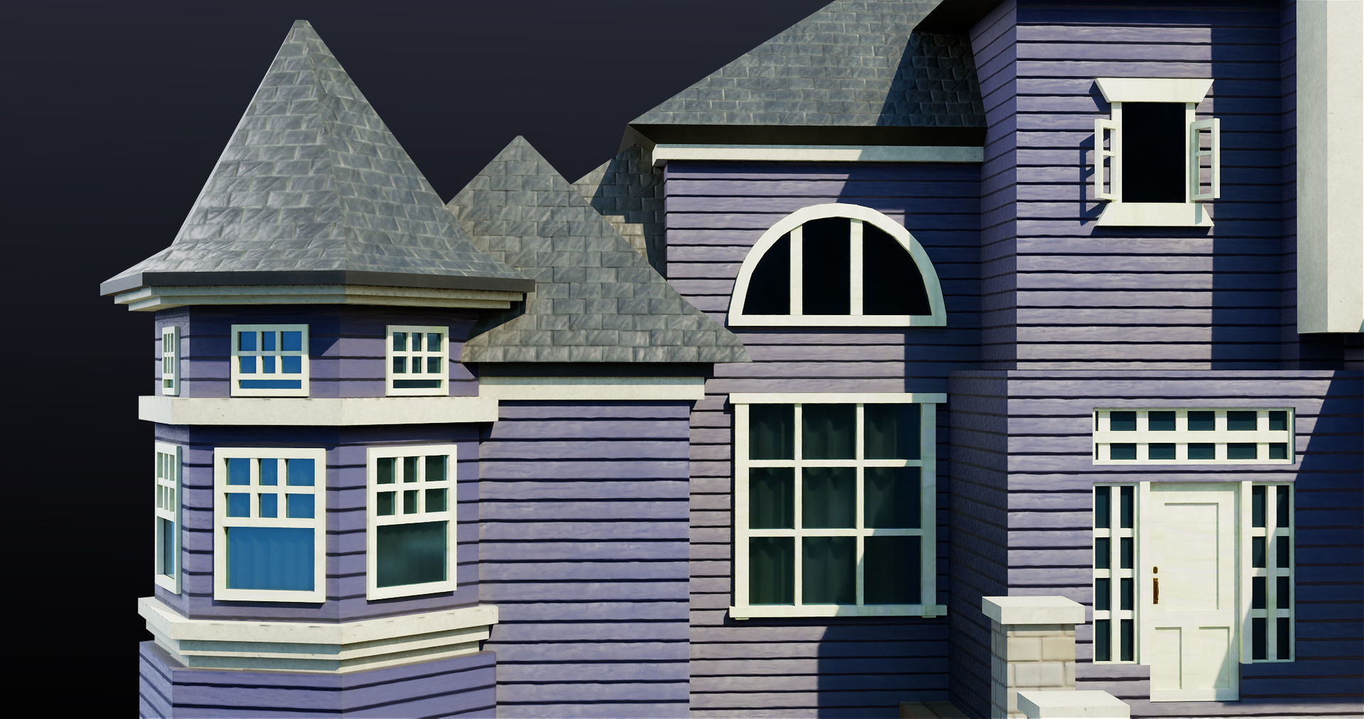 House08 Game Ready All PBR Unity UE V-Ray Textures Included Low-poly 3D model_12