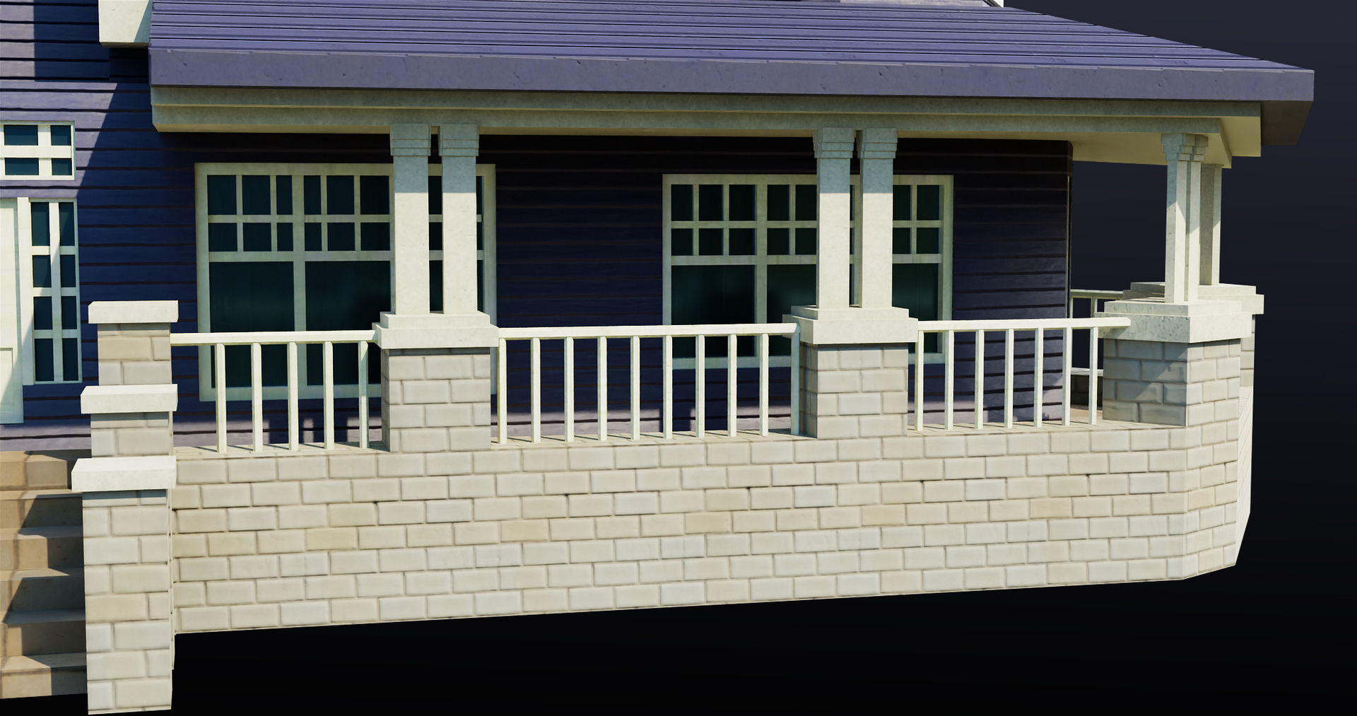 House08 Game Ready All PBR Unity UE V-Ray Textures Included Low-poly 3D model_10