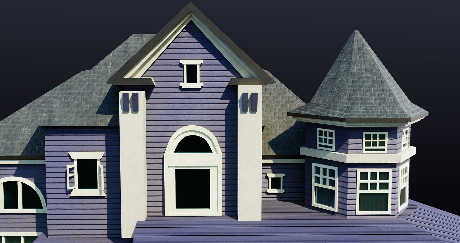 House08 Game Ready All PBR Unity UE V-Ray Textures Included Low-poly 3D model_11