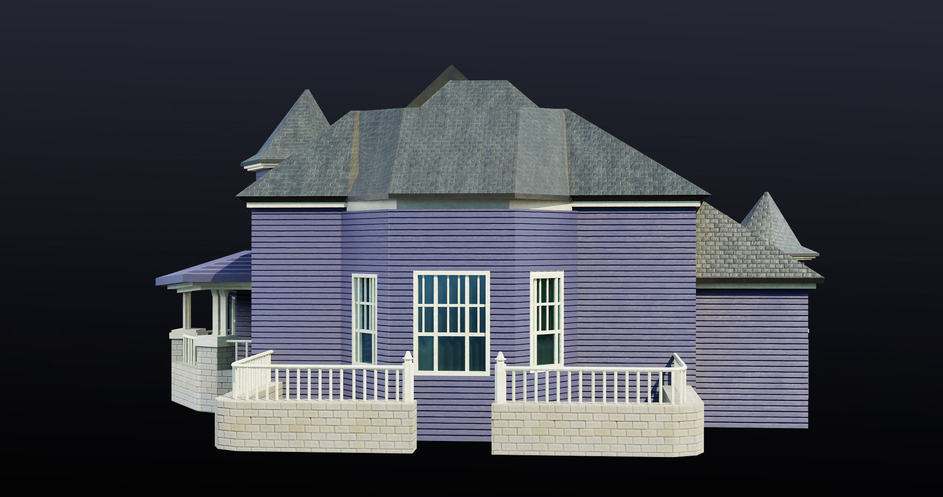 House08 Game Ready All PBR Unity UE V-Ray Textures Included Low-poly 3D model_5