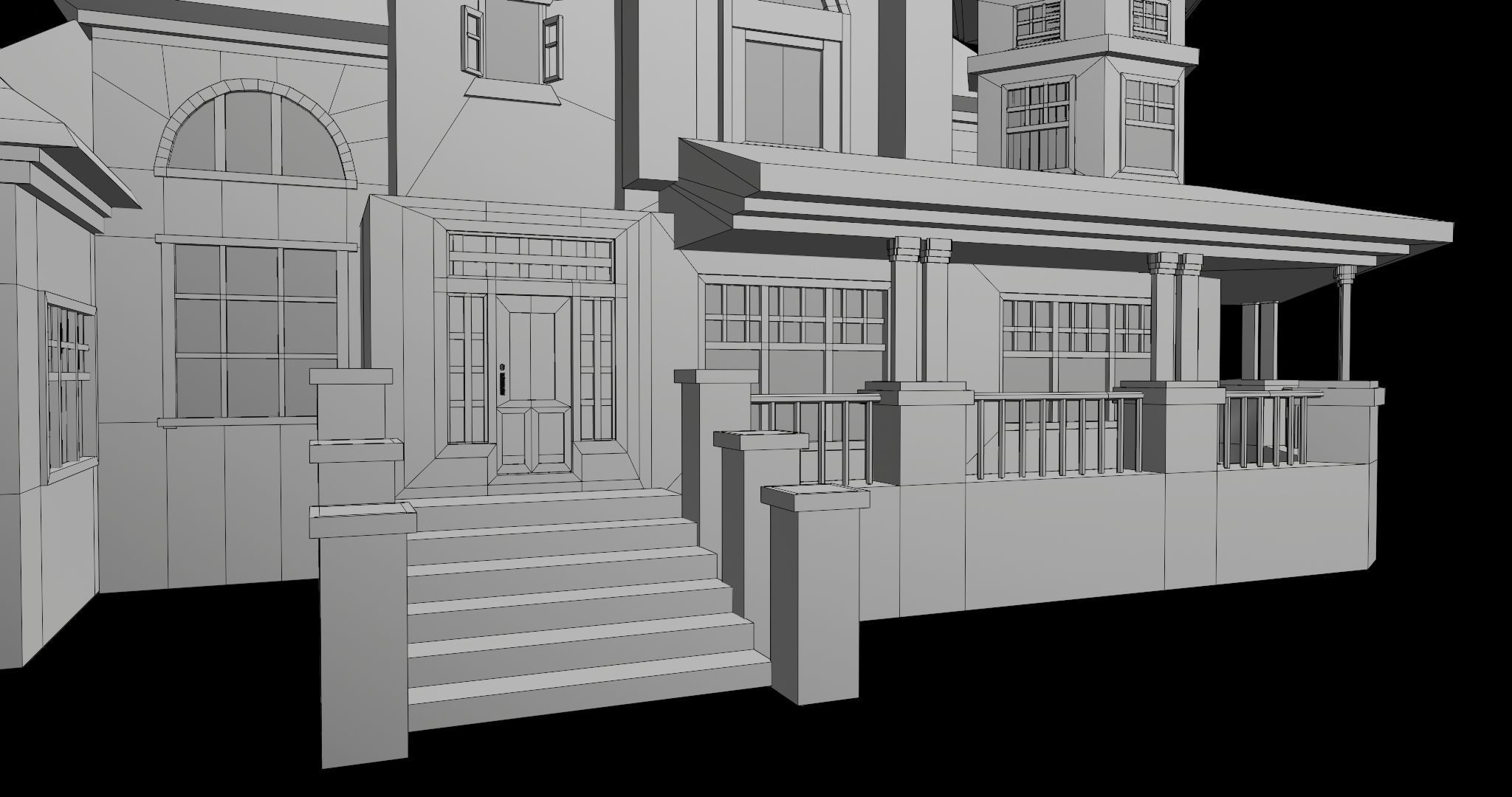 House08 Game Ready All PBR Unity UE V-Ray Textures Included Low-poly 3D model_24