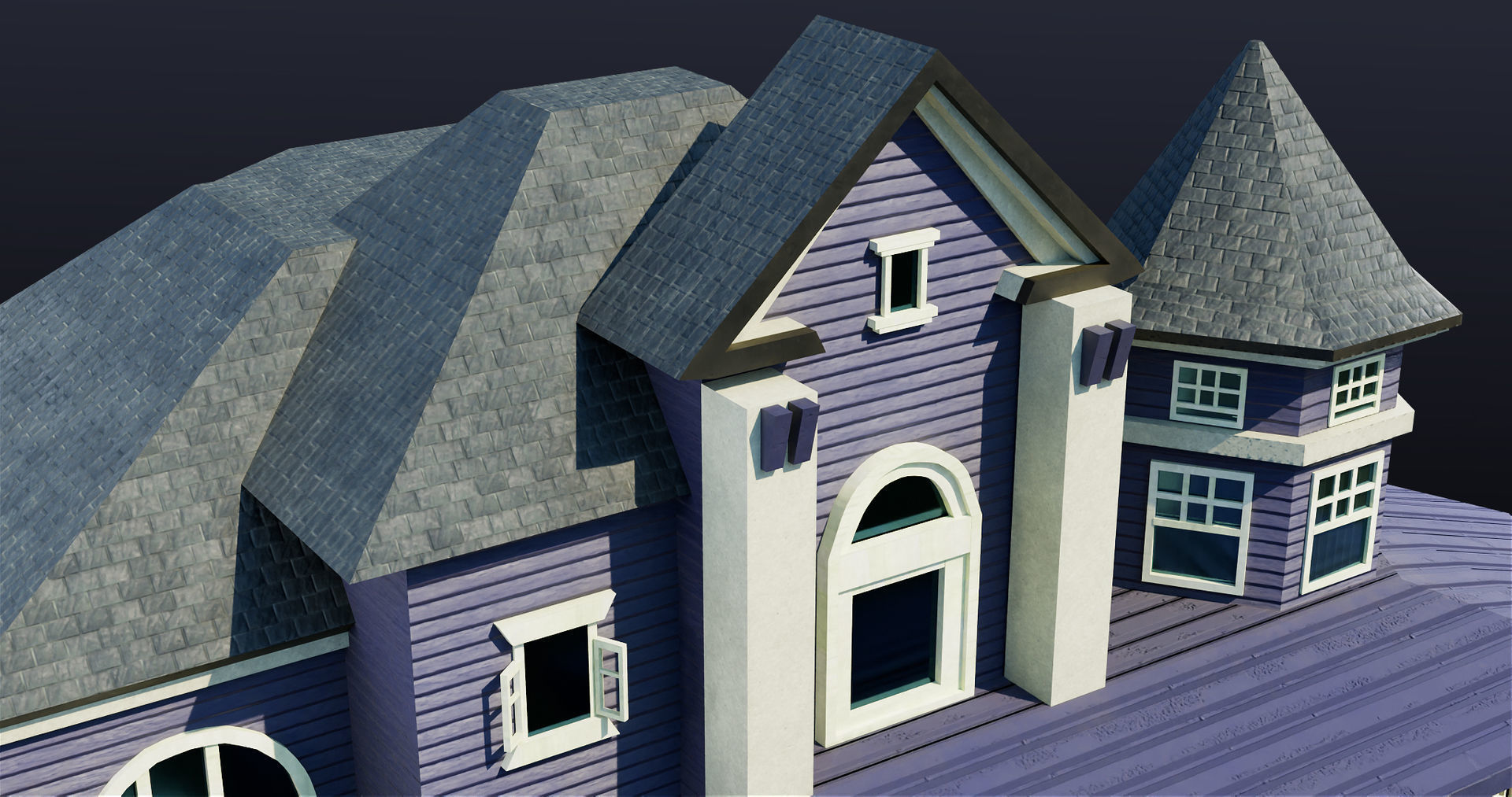 House08 Game Ready All PBR Unity UE V-Ray Textures Included Low-poly 3D model_13