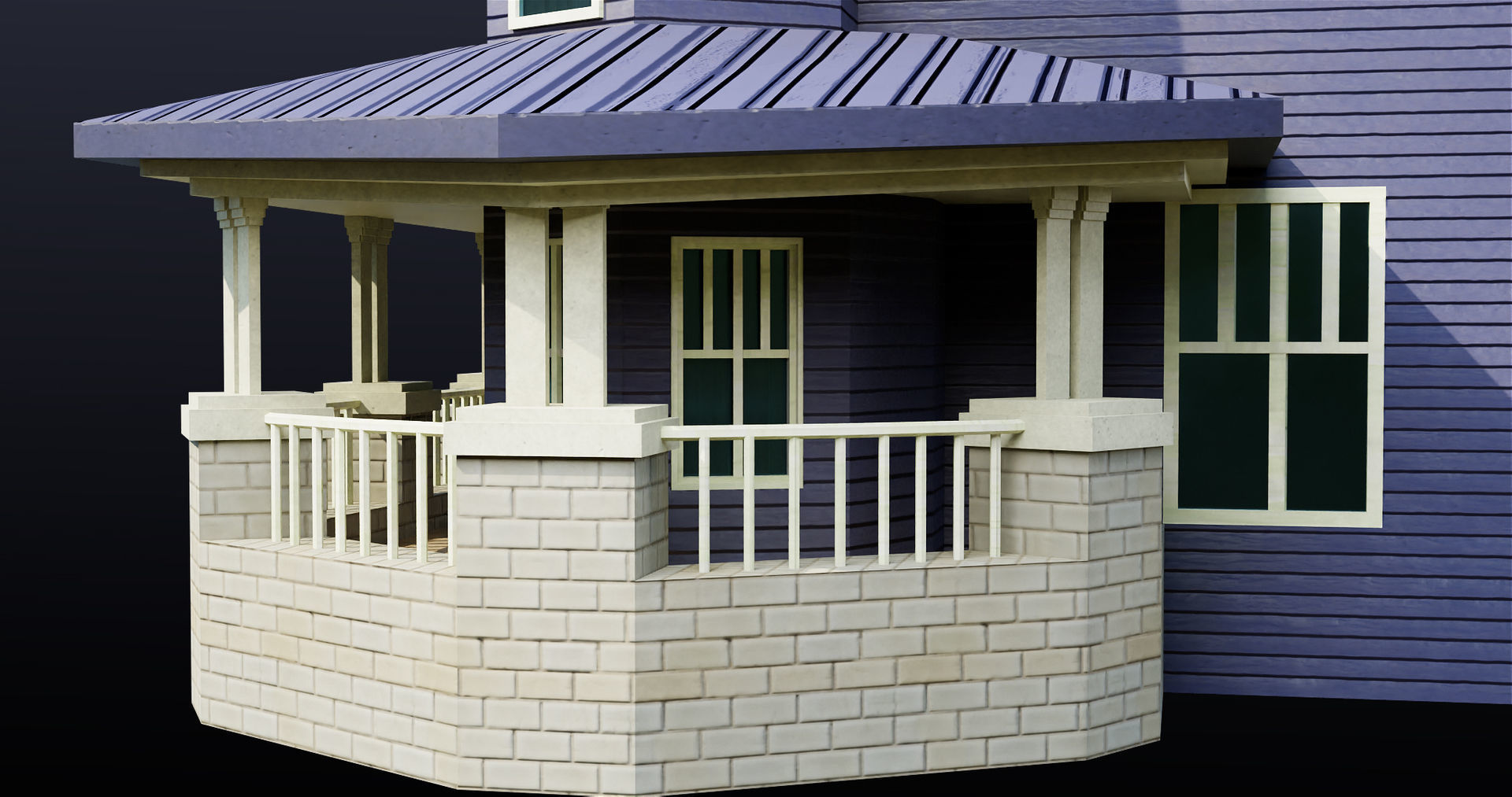 House08 Game Ready All PBR Unity UE V-Ray Textures Included Low-poly 3D model_16