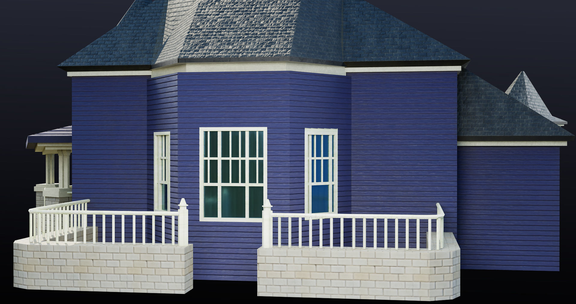 House08 Game Ready All PBR Unity UE V-Ray Textures Included Low-poly 3D model_14