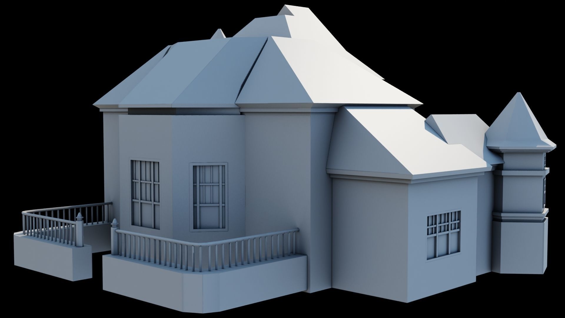 House08 Game Ready All PBR Unity UE V-Ray Textures Included Low-poly 3D model_30
