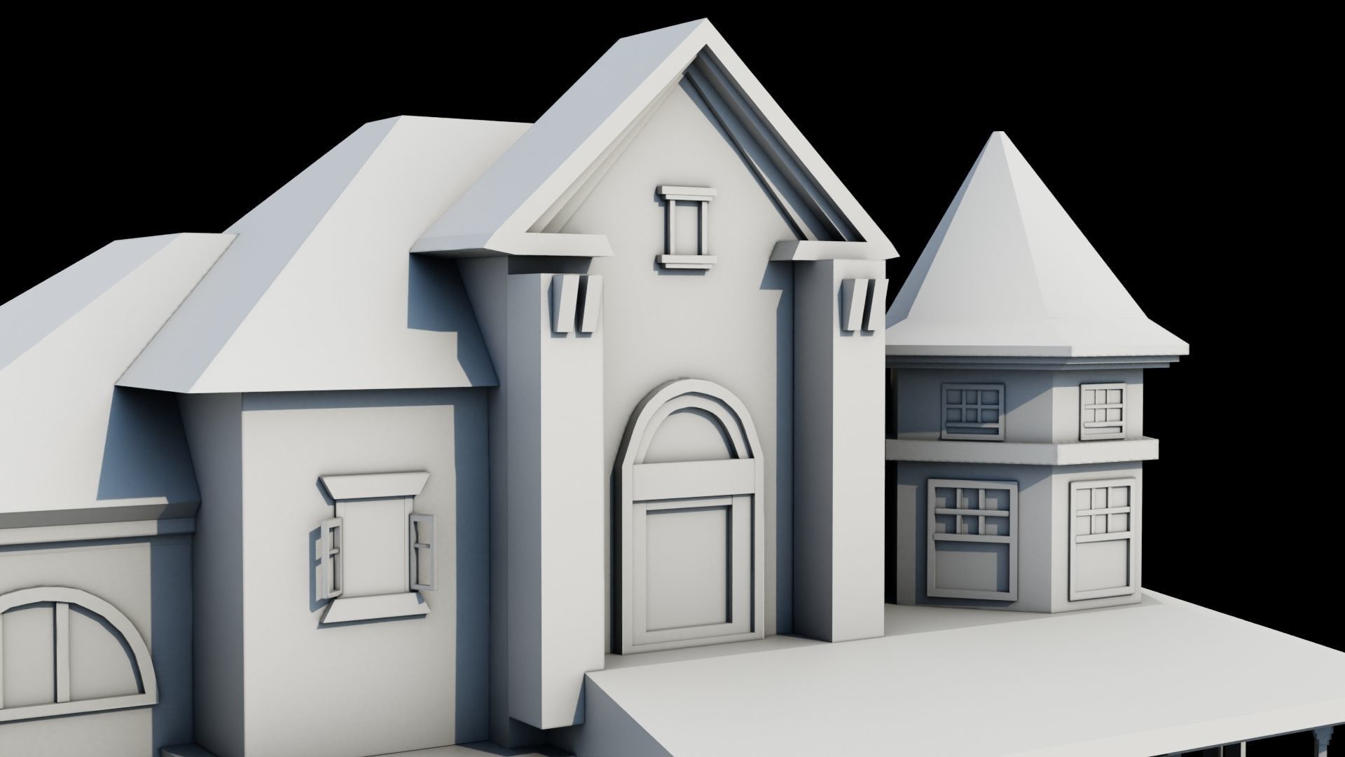 House08 Game Ready All PBR Unity UE V-Ray Textures Included Low-poly 3D model_32