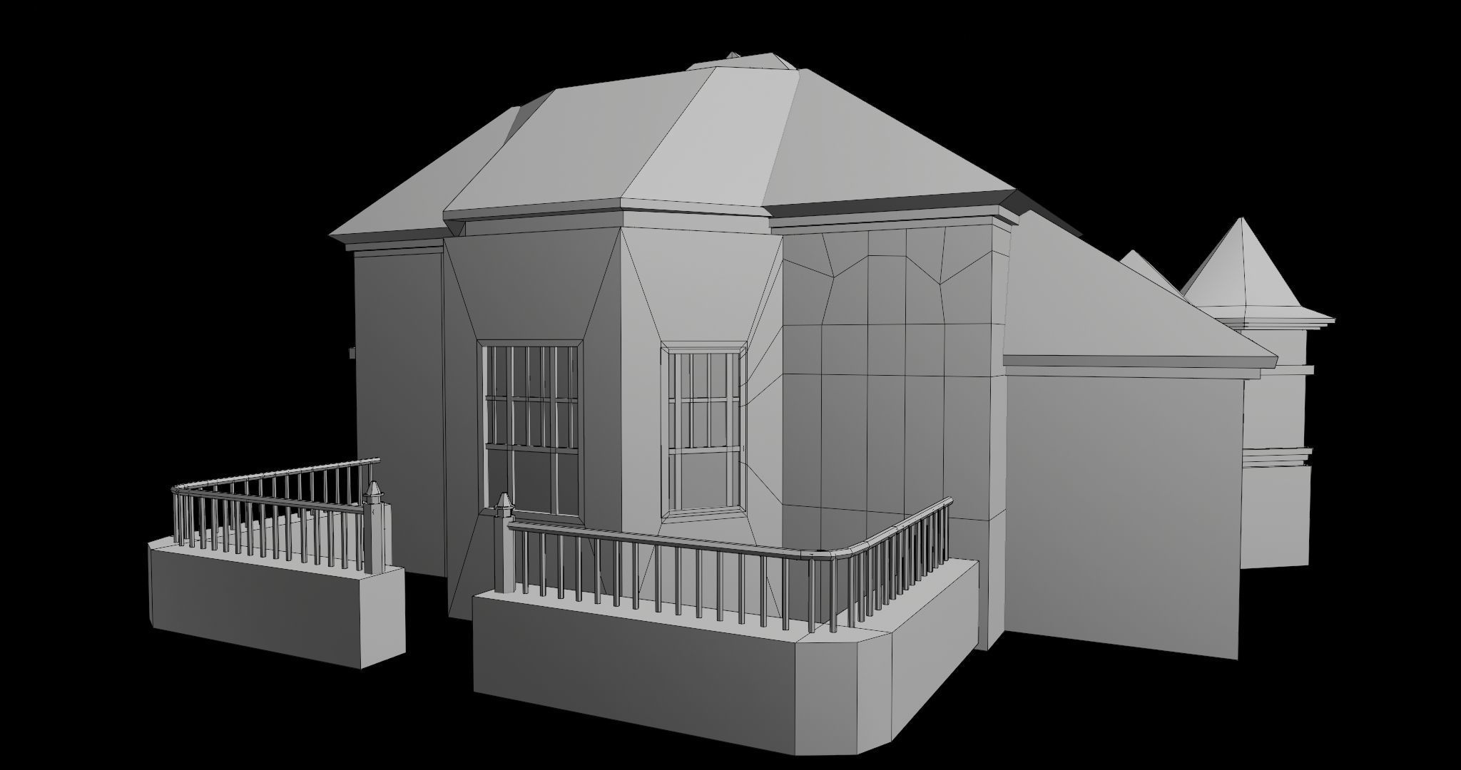 House08 Game Ready All PBR Unity UE V-Ray Textures Included Low-poly 3D model_28