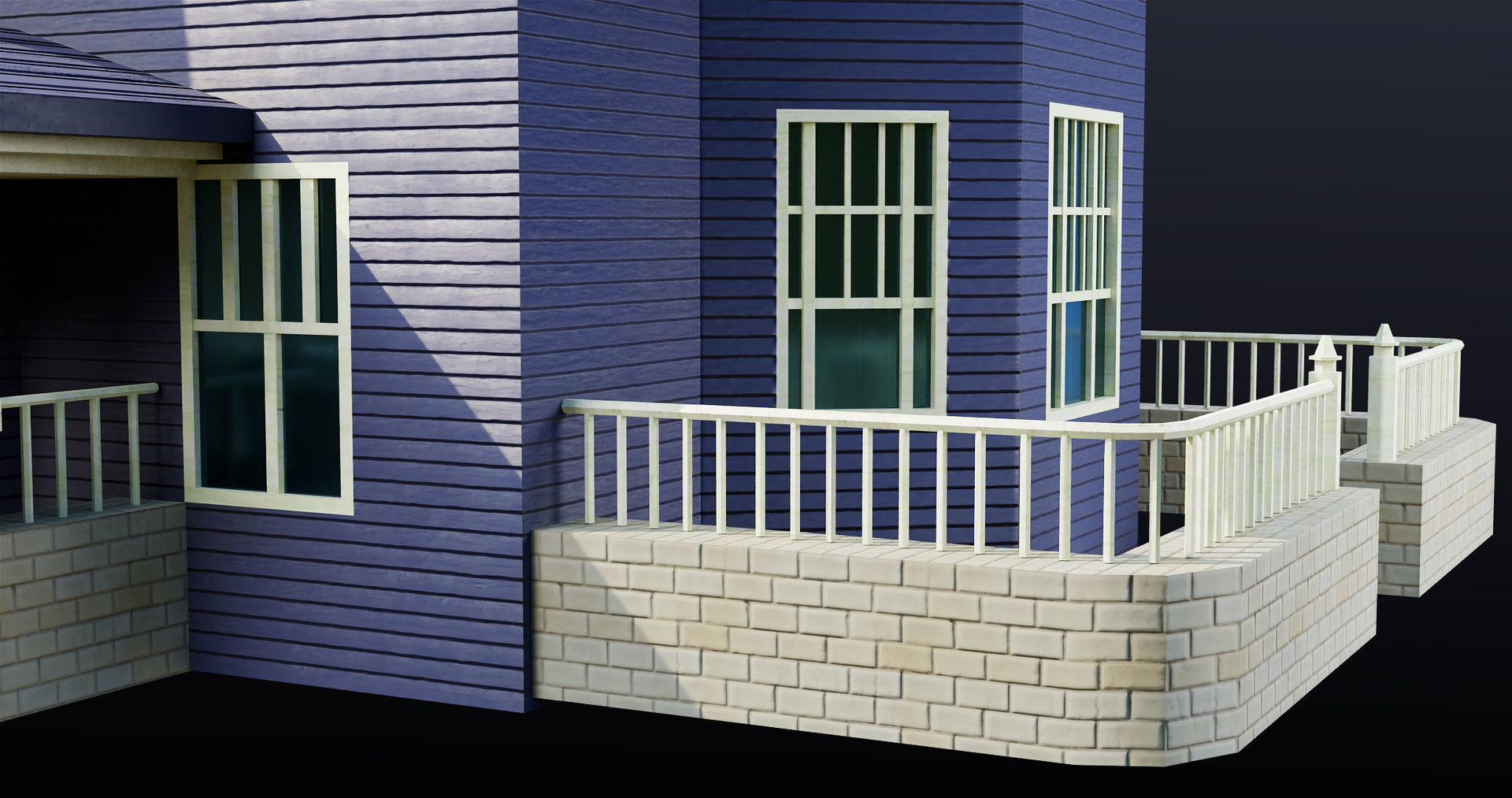 House08 Game Ready All PBR Unity UE V-Ray Textures Included Low-poly 3D model_15