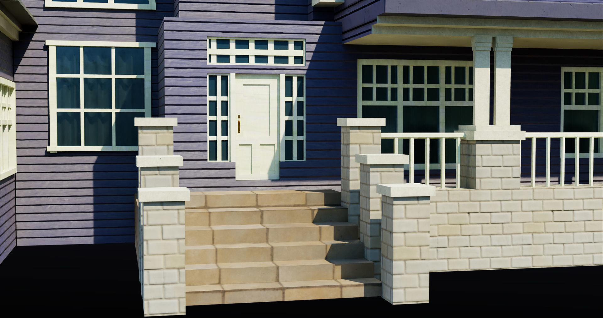 House08 Game Ready All PBR Unity UE V-Ray Textures Included Low-poly 3D model_9