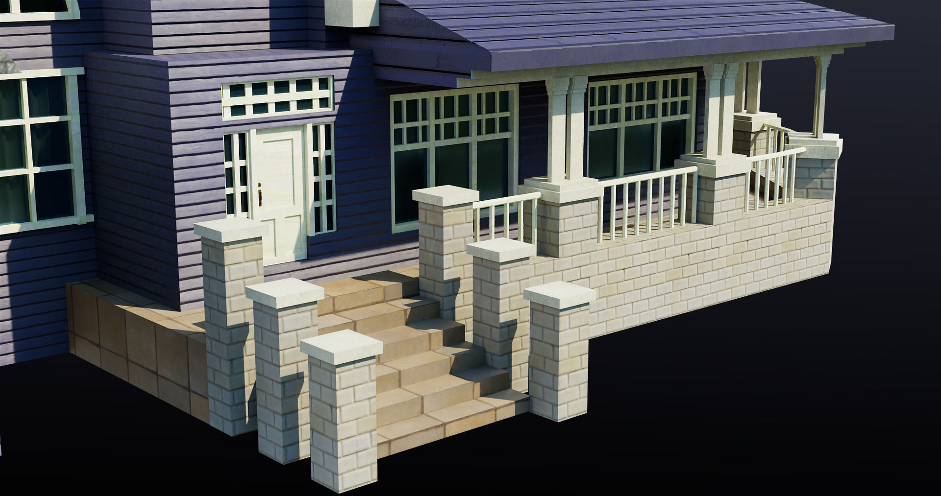 House08 Game Ready All PBR Unity UE V-Ray Textures Included Low-poly 3D model_20