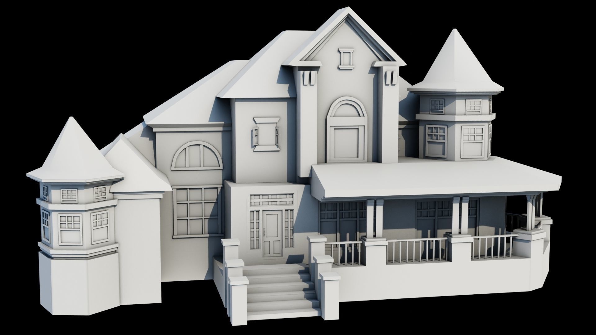 House08 Game Ready All PBR Unity UE V-Ray Textures Included Low-poly 3D model_29