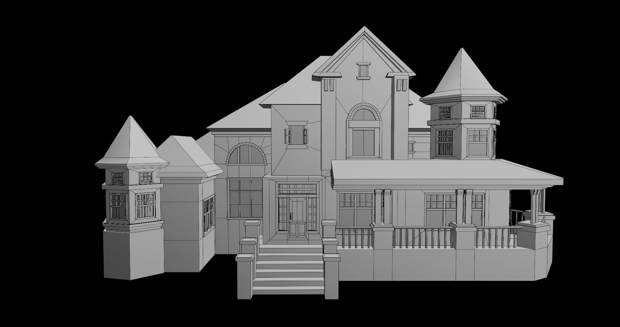 House08 Game Ready All PBR Unity UE V-Ray Textures Included Low-poly 3D model_22