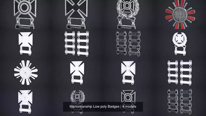 Marksmanship Low poly Badges