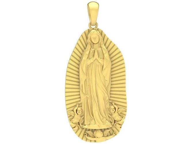 24k ave maria and angle baby pendant 3663 3D print model