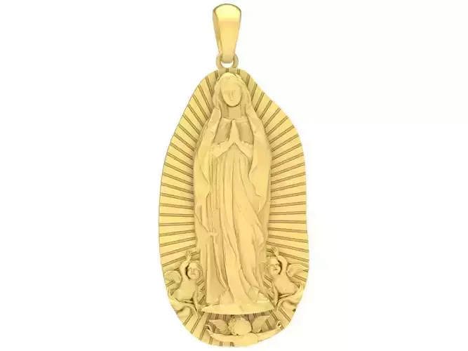 24k ave maria and angle baby pendant 3663