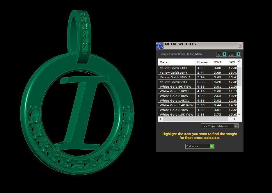 I Letter Pendant 3D print model_6