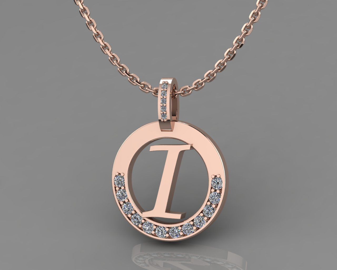 I Letter Pendant 3D print model_5