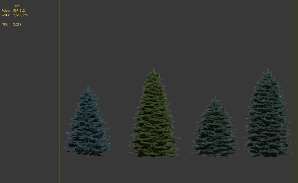 Spruce trees set 3D model_7