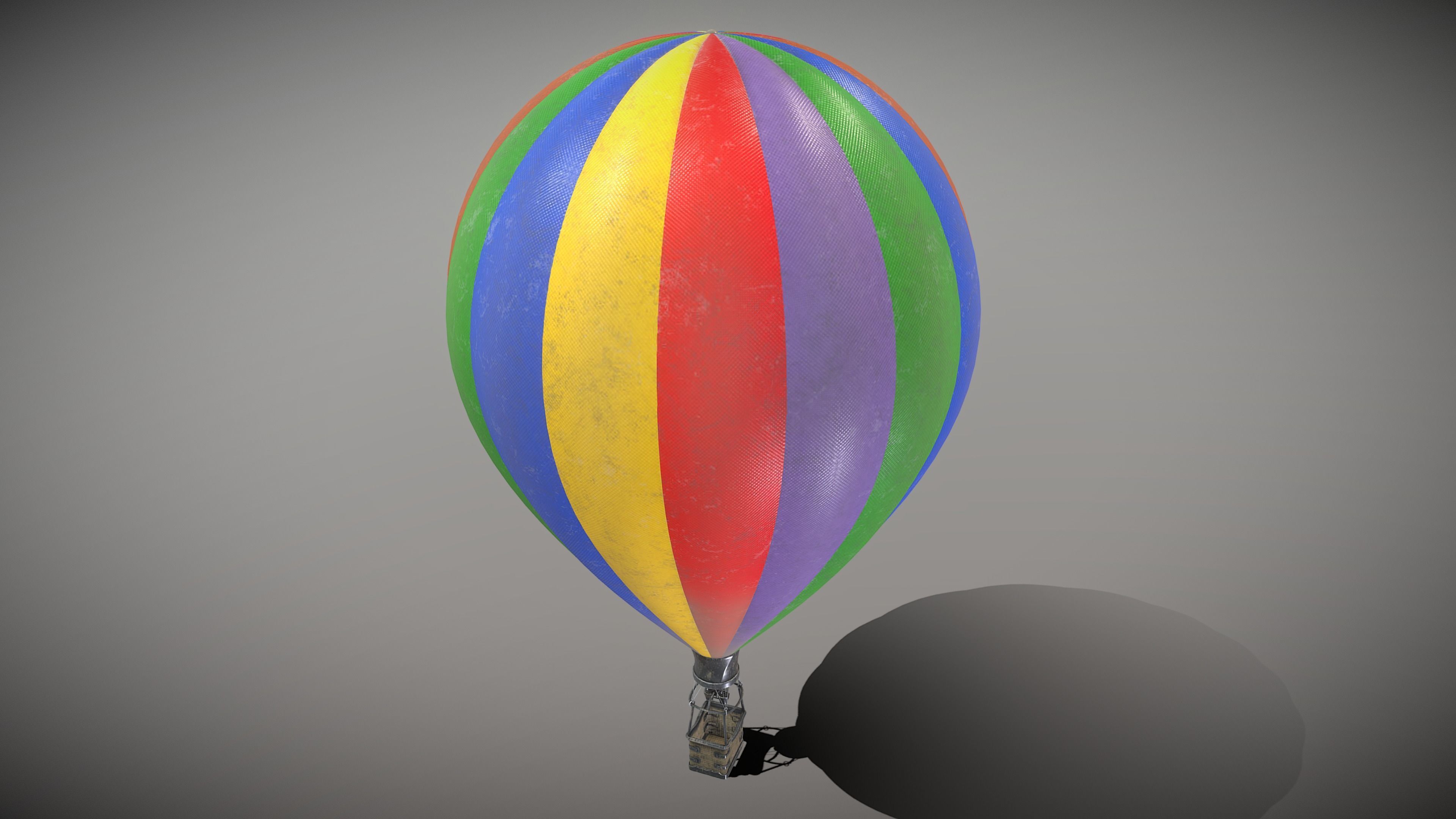 Hot Air Balloon Low-poly 3D model_2