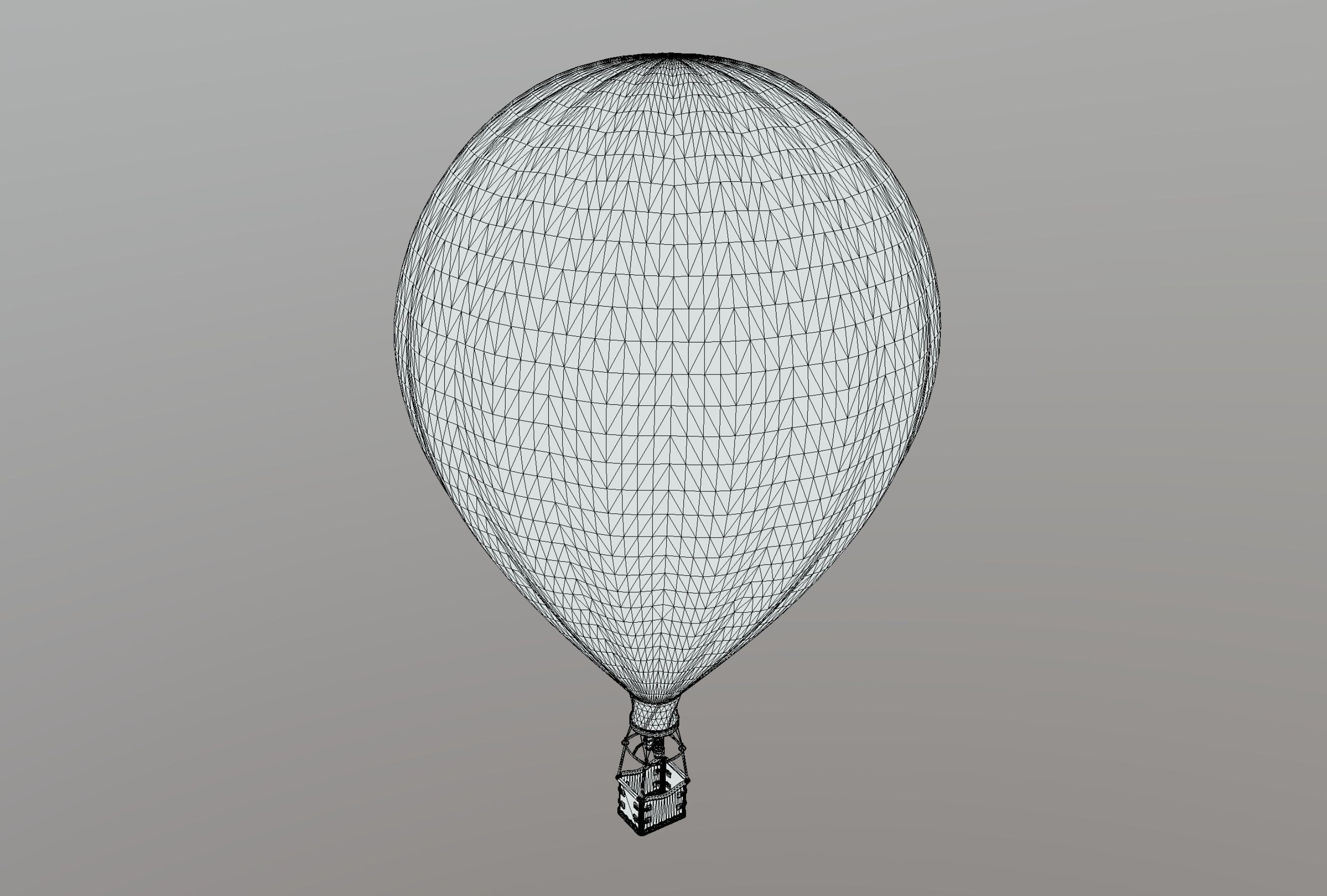 Hot Air Balloon Low-poly 3D model_4