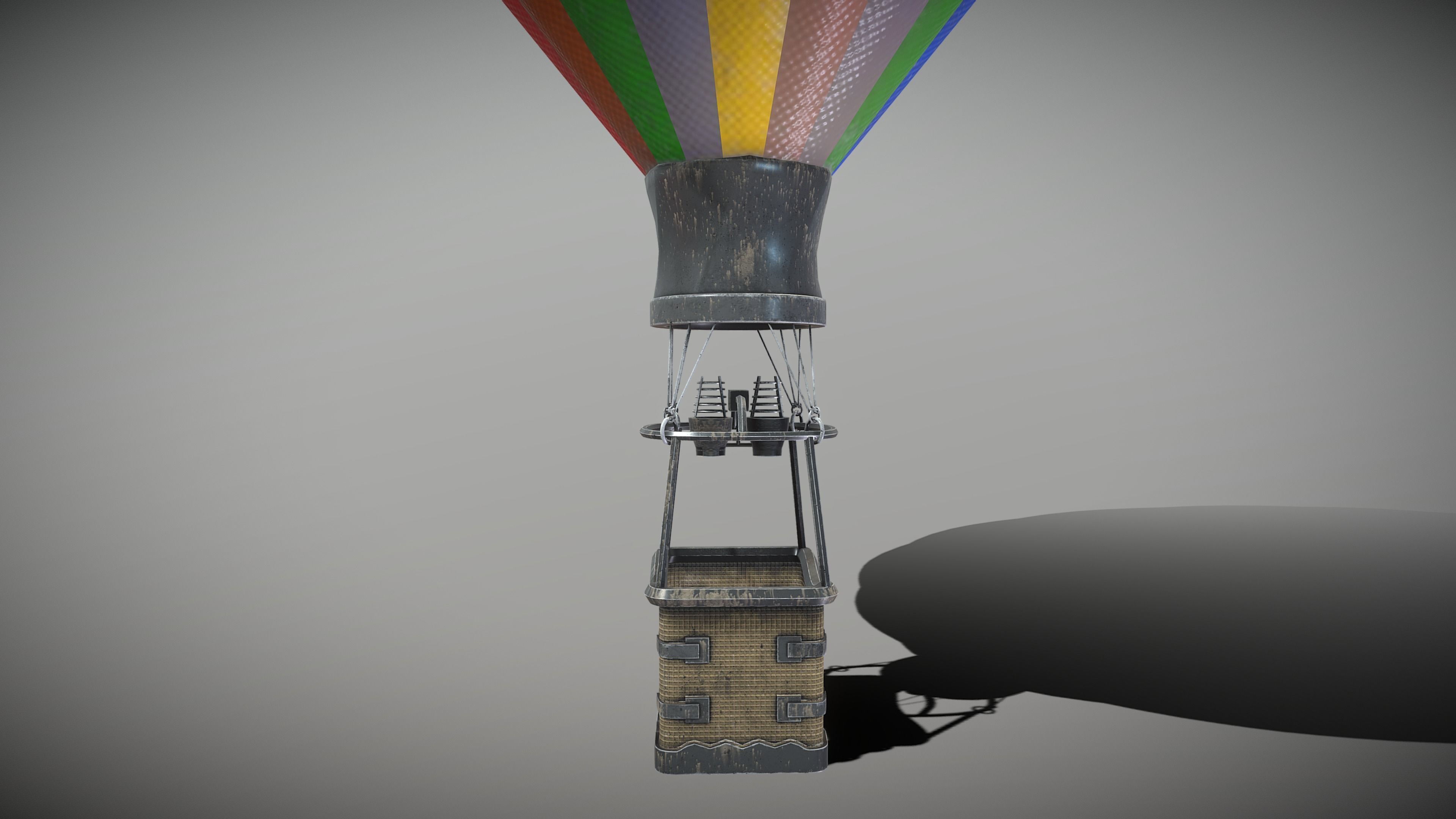 Hot Air Balloon Low-poly 3D model_3