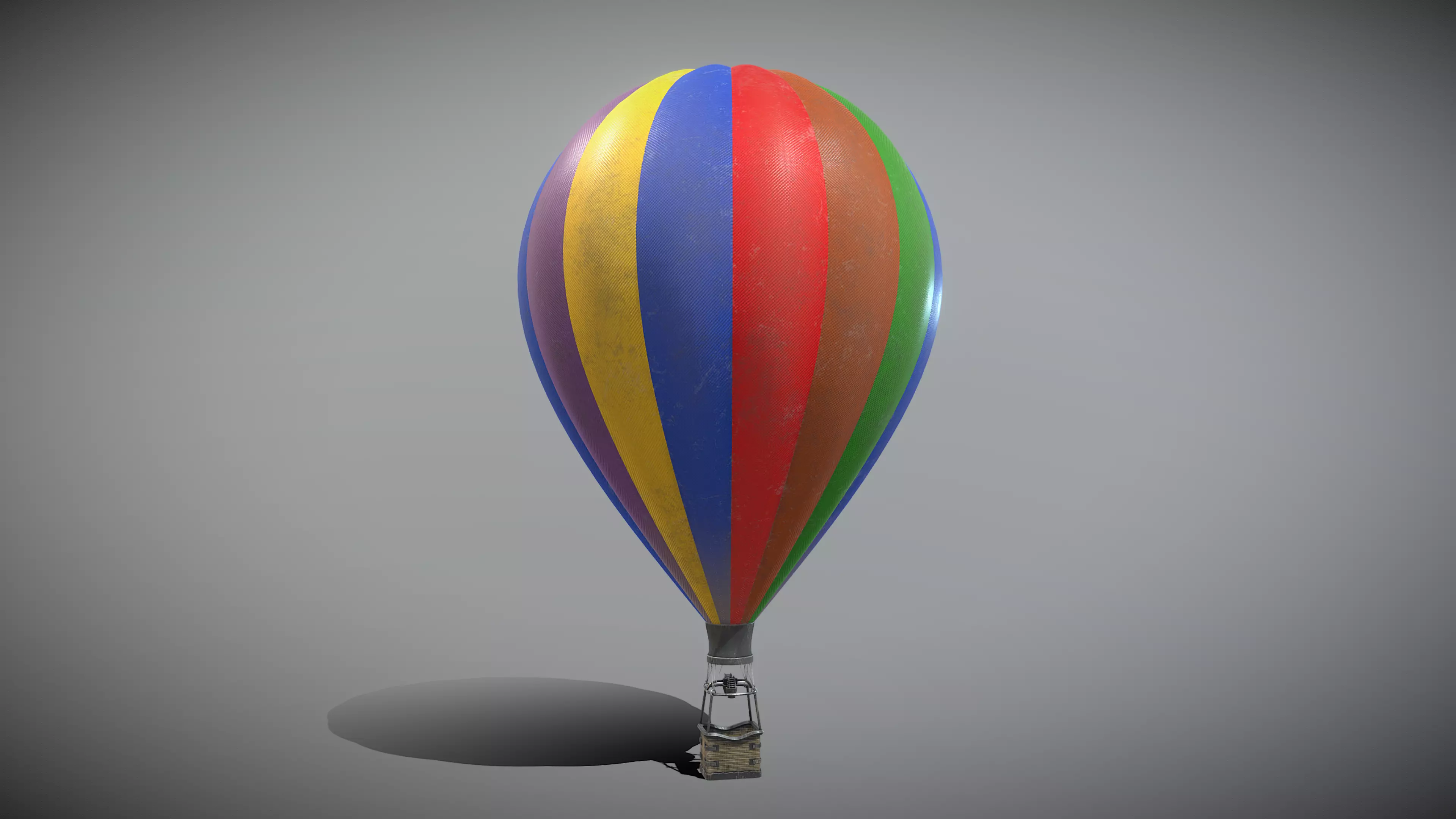 Hot Air Balloon Low-poly 3D model_0