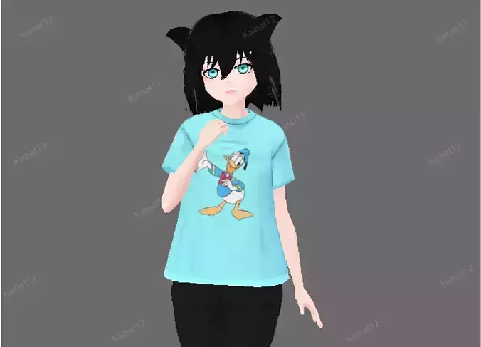 3d low poly female avatar for vrchat and for vtubing 