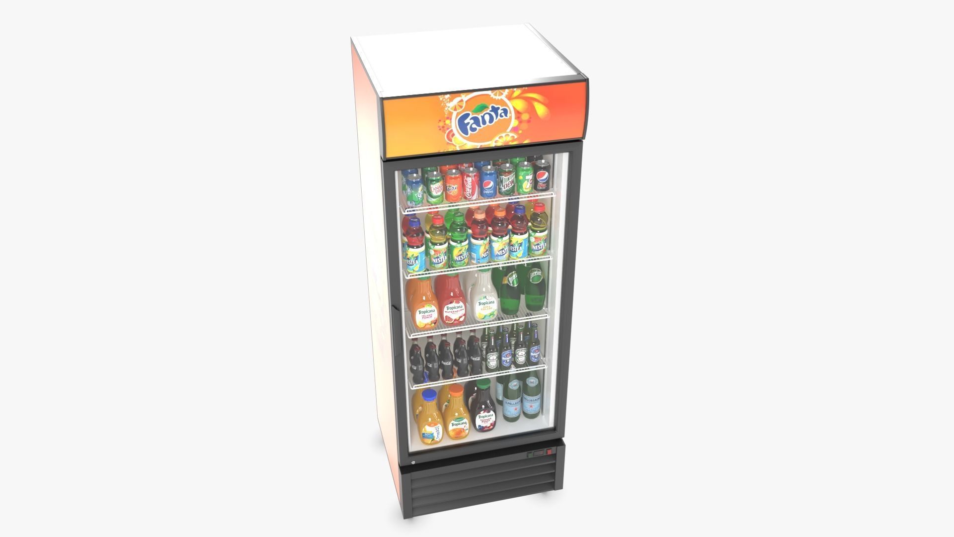 Display Fridge02 Low-poly 3D model_9