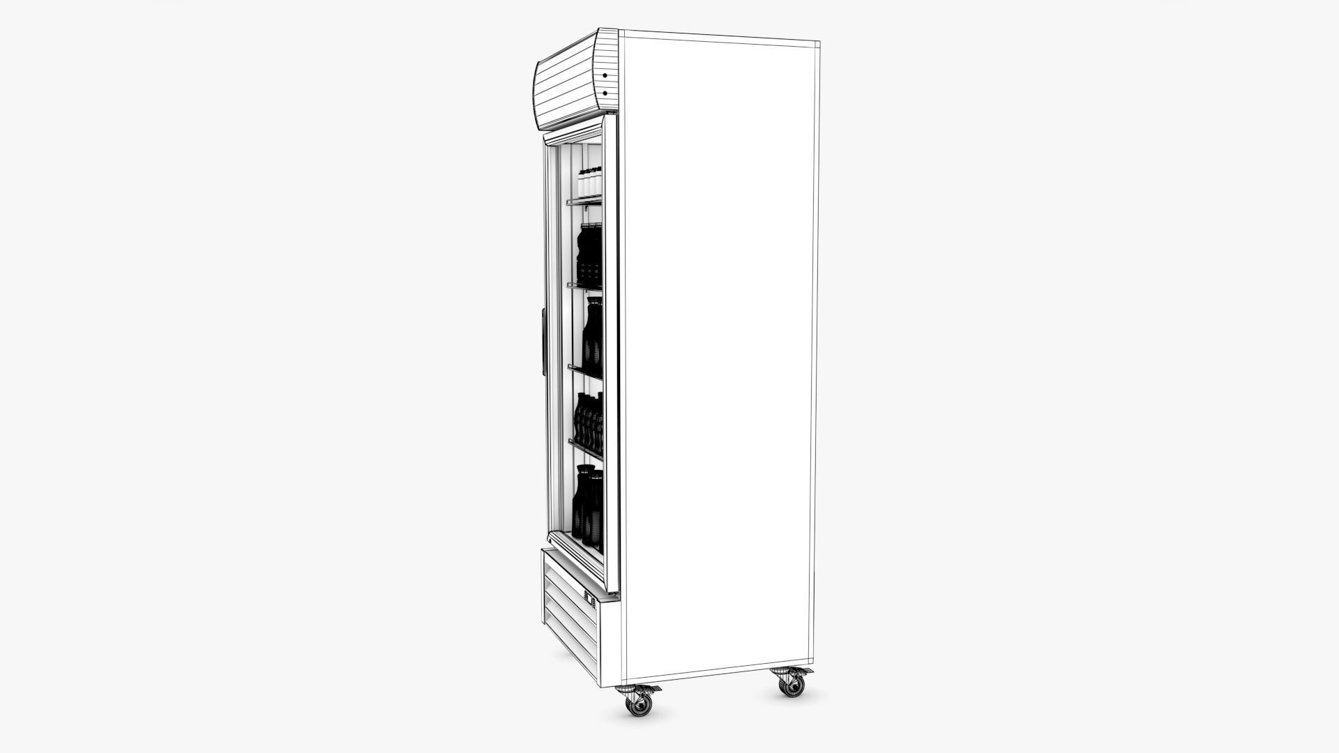 Display Fridge02 Low-poly 3D model_12