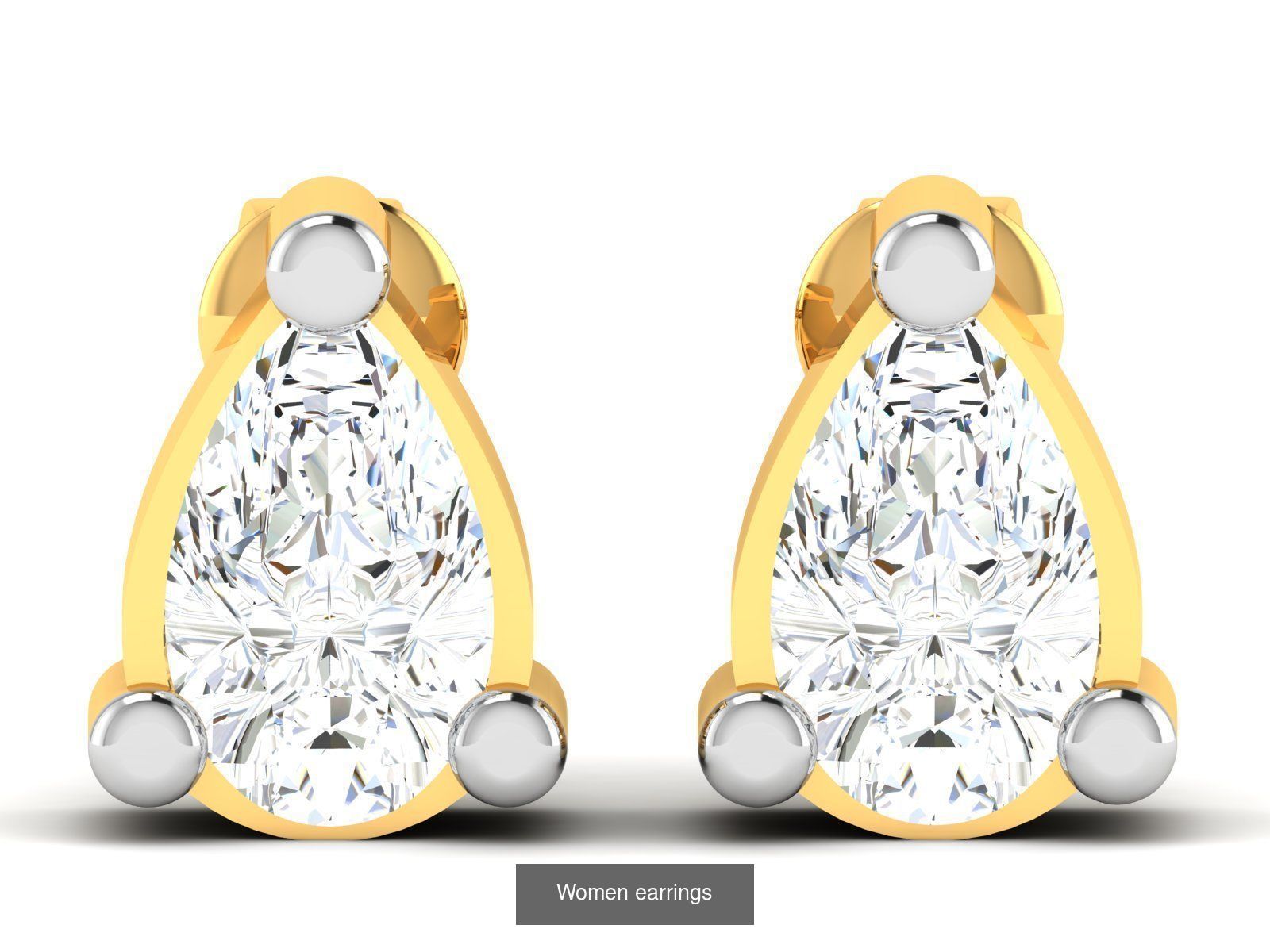 19 Diamond Studs Earrings 3dm renders 3D Model Collection_12