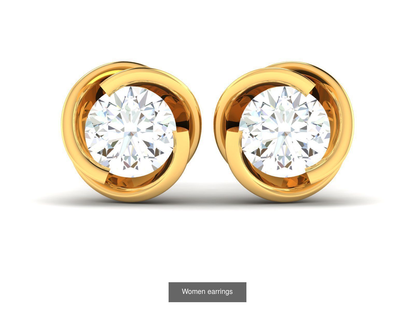 19 Diamond Studs Earrings 3dm renders 3D Model Collection_2