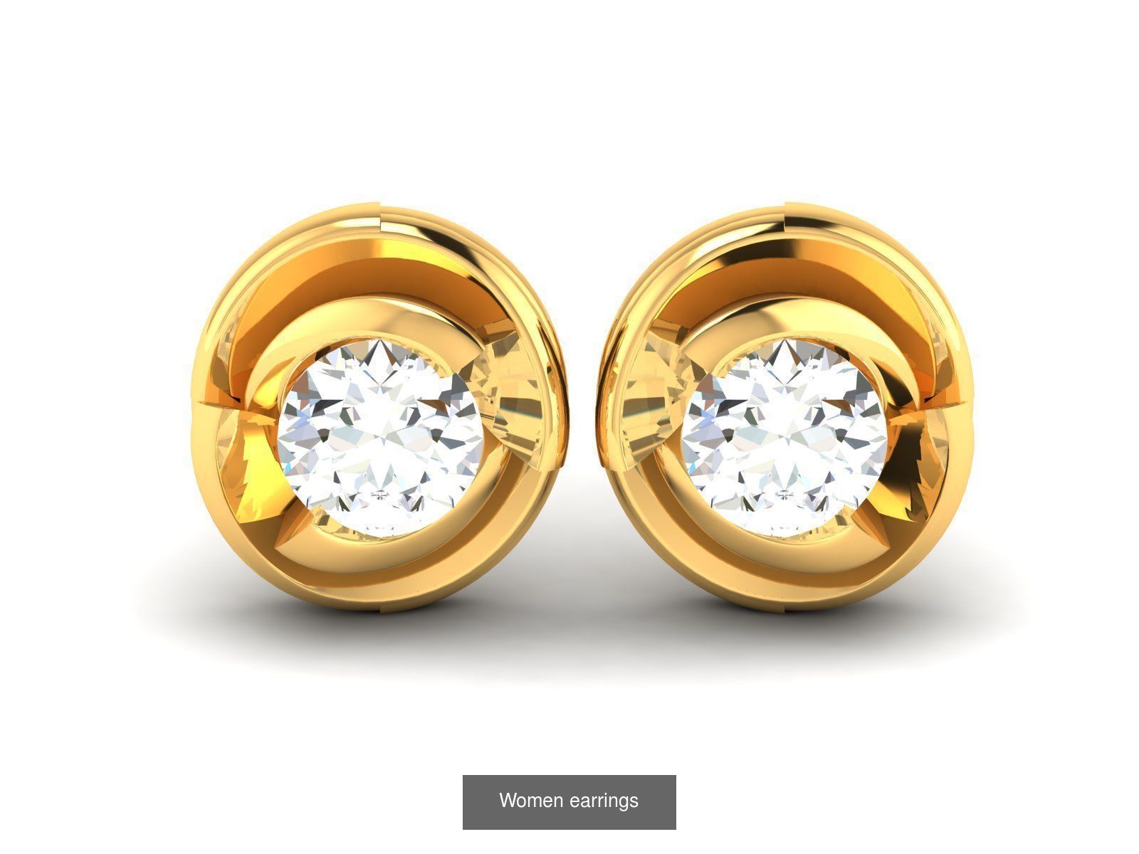19 Diamond Studs Earrings 3dm renders 3D Model Collection_5