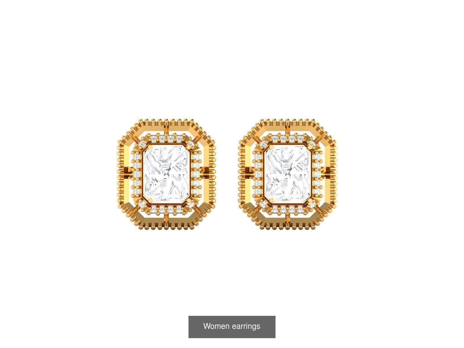 19 Diamond Studs Earrings 3dm renders 3D Model Collection_19